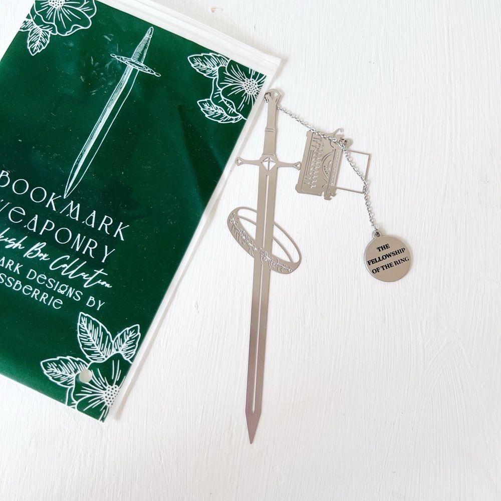 Lord of the‎ Rings Tolkien Silver Sword Bookmark Bookish Box Weaponry